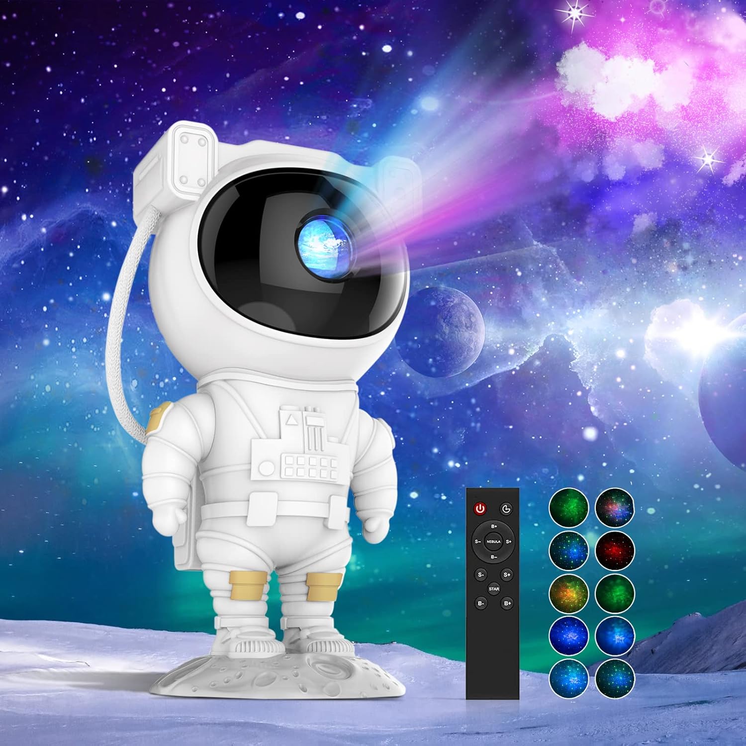 Starry Night Galaxy Projector: Timer & Remote Control