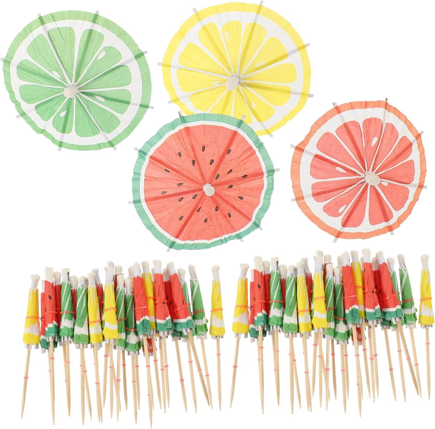 BRIGHTFUFU 50pcs Tropical Umbrella Drink Picks