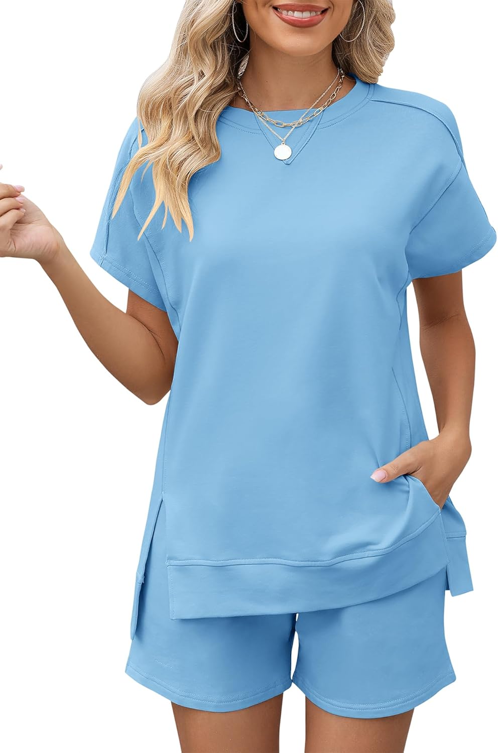 LOMON Womens Fashion 2 Piece Outfits for Summer Comfort