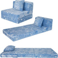 Glow Space-Themed Tri-fold Sofa Bed for Kids - Foldable Futon Chair