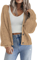 Zeagoo Women's Fall Chunky Knit Cropped Cardigan - Cozy Everyday Layer