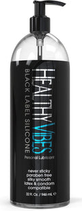 Black Label Silicone Based Personal Lubricant 32oz - Long Lasting