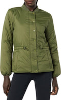 Women's Waist Padded Bomber Jacket - Lightly Padded Winter Layer