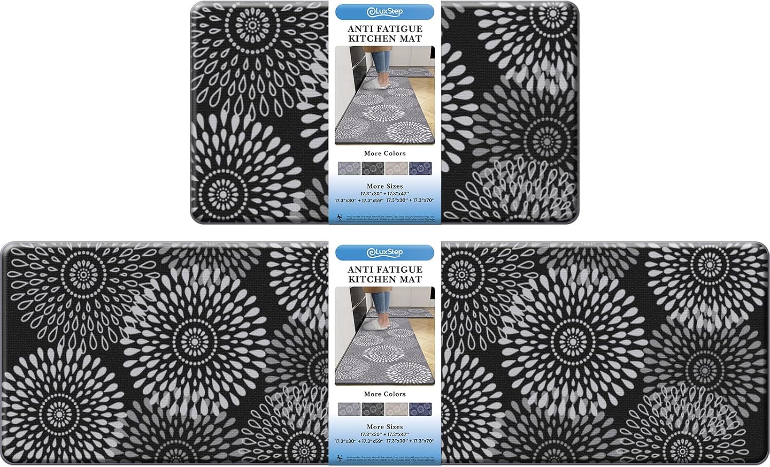 LuxStep Anti-Fatigue Kitchen Mats for Comfort and Safety