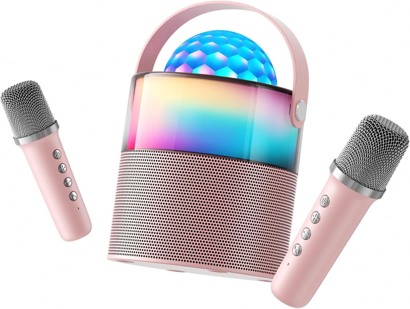 Karaoke Machine for Kids with Wireless Mics and Disco Lights