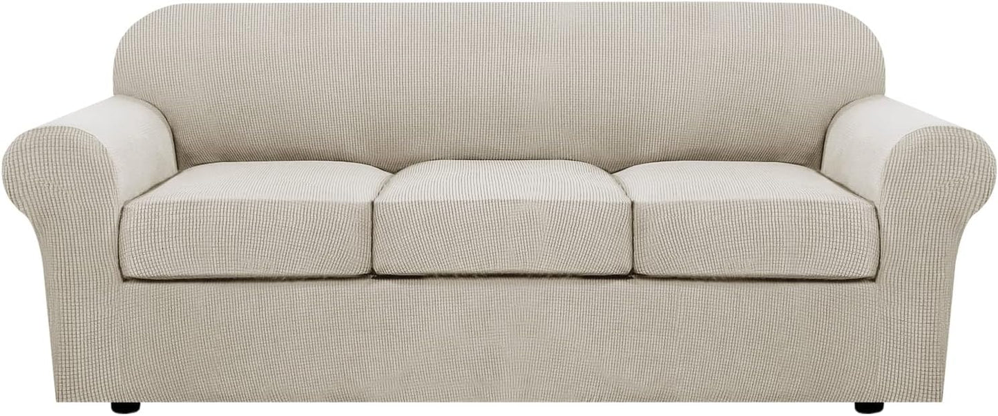 H.VERSAILTEX 4 Piece Stretch Sofa Covers for Custom Fit Couches