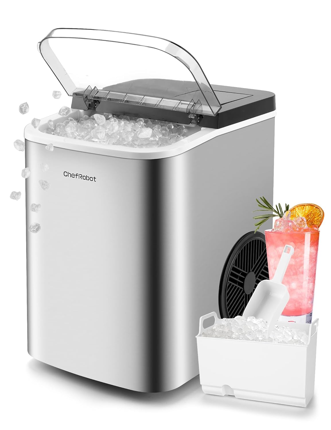 ChefRobot Ice Machine: Quick Nugget Ice Maker for Home Use