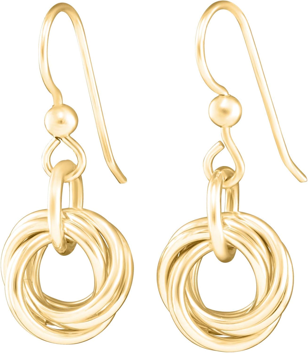 Dainty 14K Yellow Gold-Filled Simple Circle Love Knot Earrings