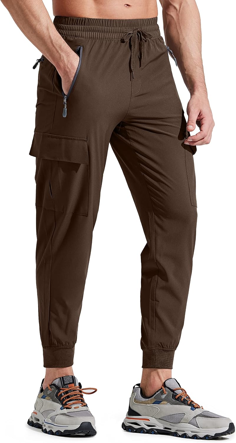 Libin Men's Lightweight Joggers Quick Dry Cargo Hiking Pants