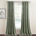 StangH Sage Green Velvet Curtains 90 in Panels - Room Darkening