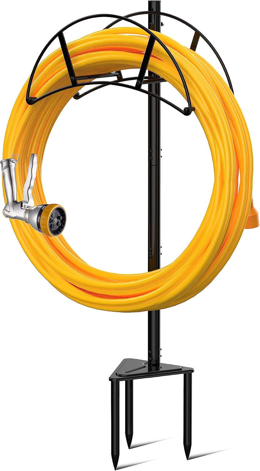 Suchek Heavy Duty Garden Hose Holder Stake for Outdoor Use