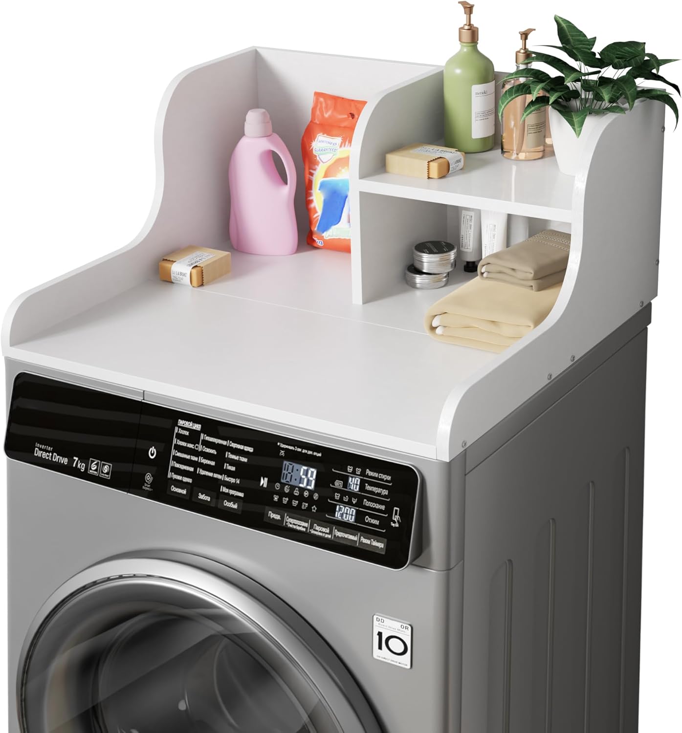 DTK Washer Dryer Countertop with Shelf for Laundry Room Storage