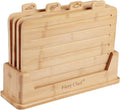 Bamboo Cutting Board Set of 4 with Holder - Organized Kitchen Boards