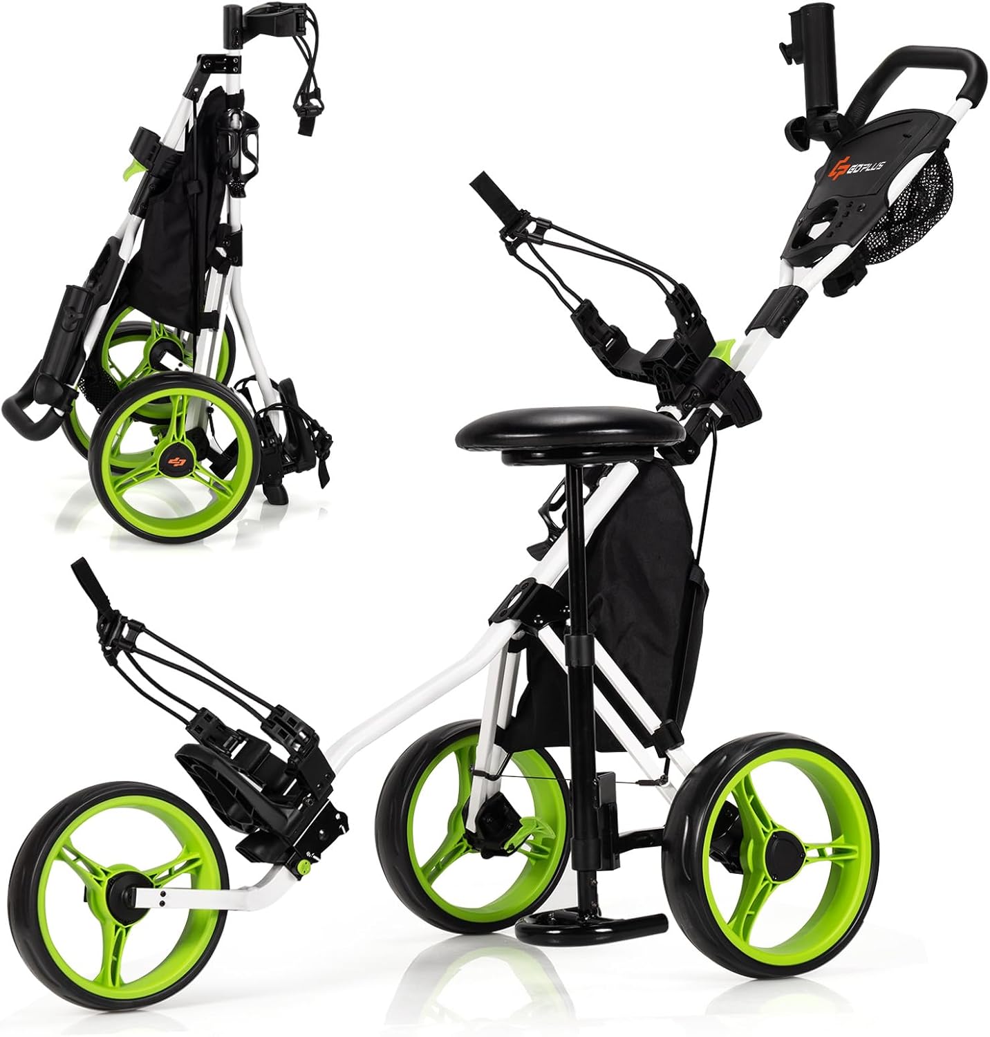 Lightweight Golf Push Cart with Adjustable Seat
