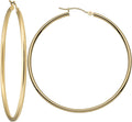 MAZZERI Solid Gold Hoop Earrings 14k Real Gold - Timeless