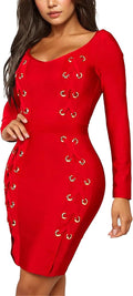 Womens Elegance V Neck Stretch Bandage Dress - Curve Hugging Chic