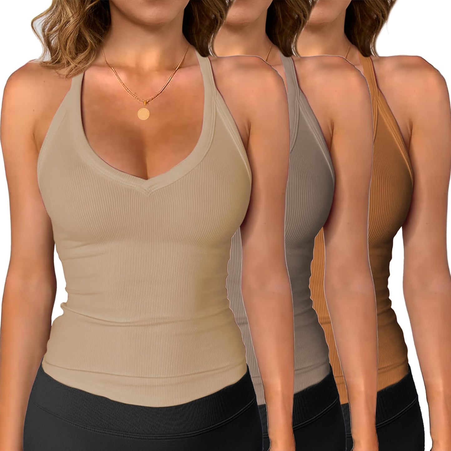 iGENJUN 3 Pack Workout Tops for Women - Stylish Summer Tanks