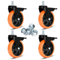 5 Inch Caster Wheels Set of 4 Heavy Duty with Dual Locking