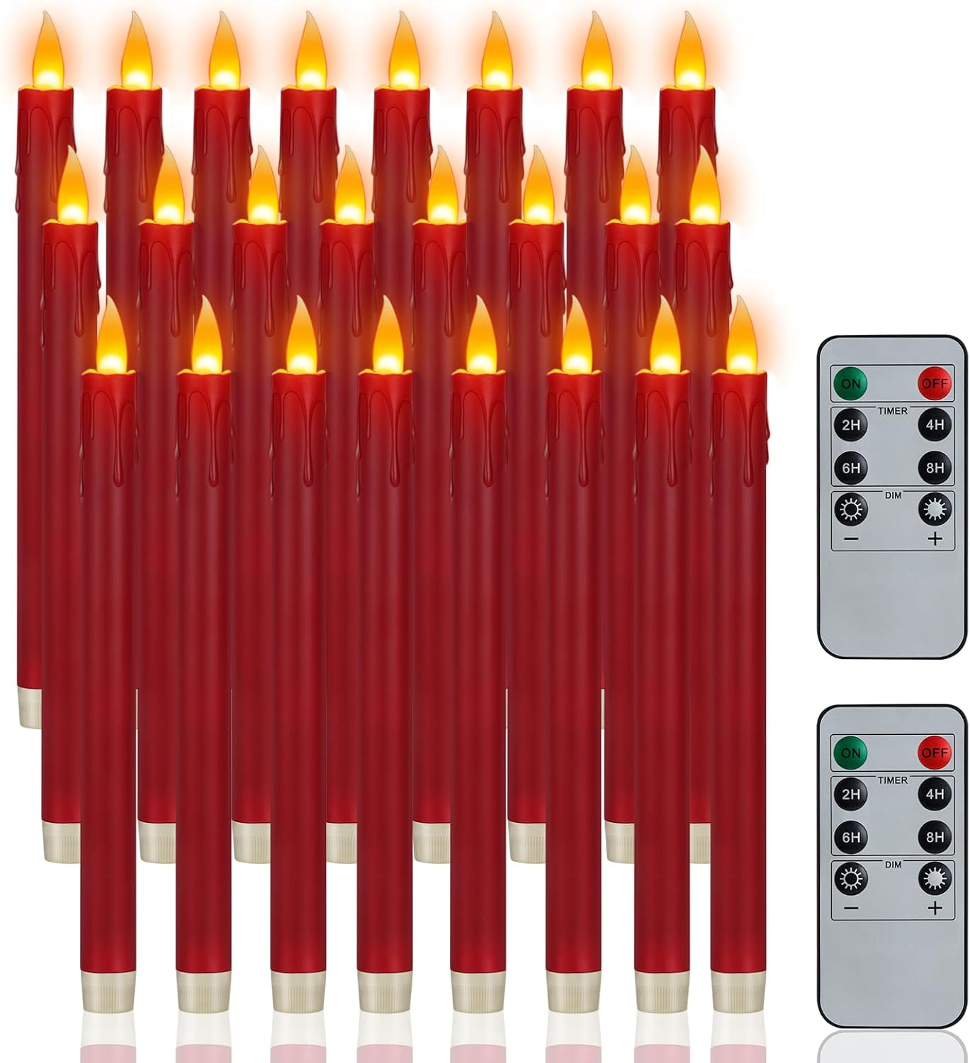 24 Pcs Flameless Taper Candles with Remote for Home Decor
