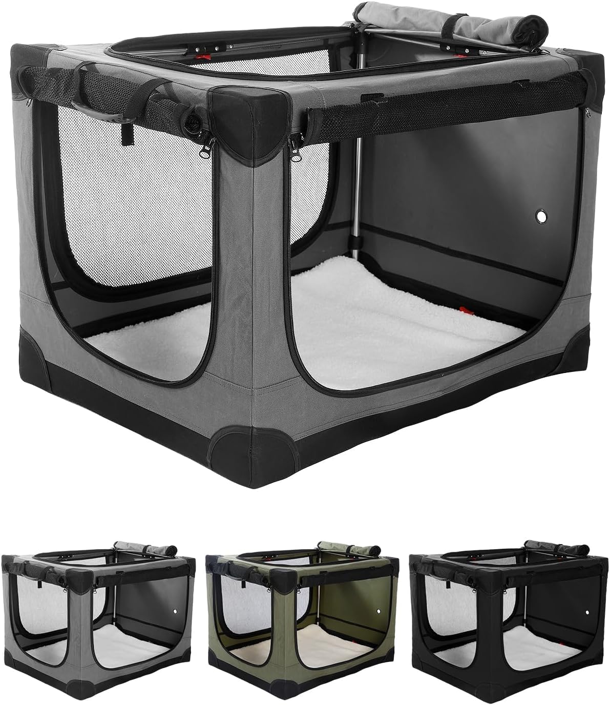 42 Inch Collapsible Travel Dog Crate for Medium Large Dogs