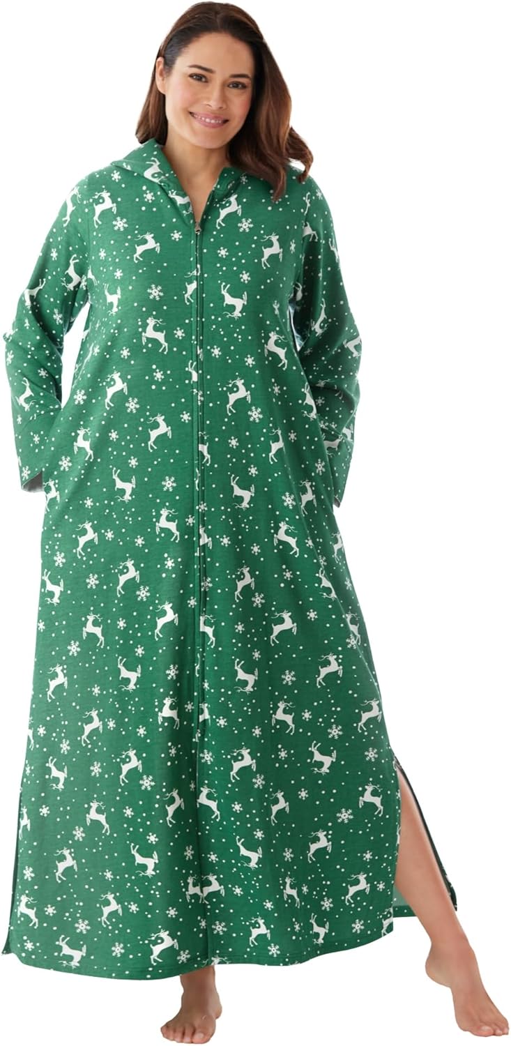 Plus Size Long Hooded Fleece Sweatshirt Robe for Comfort