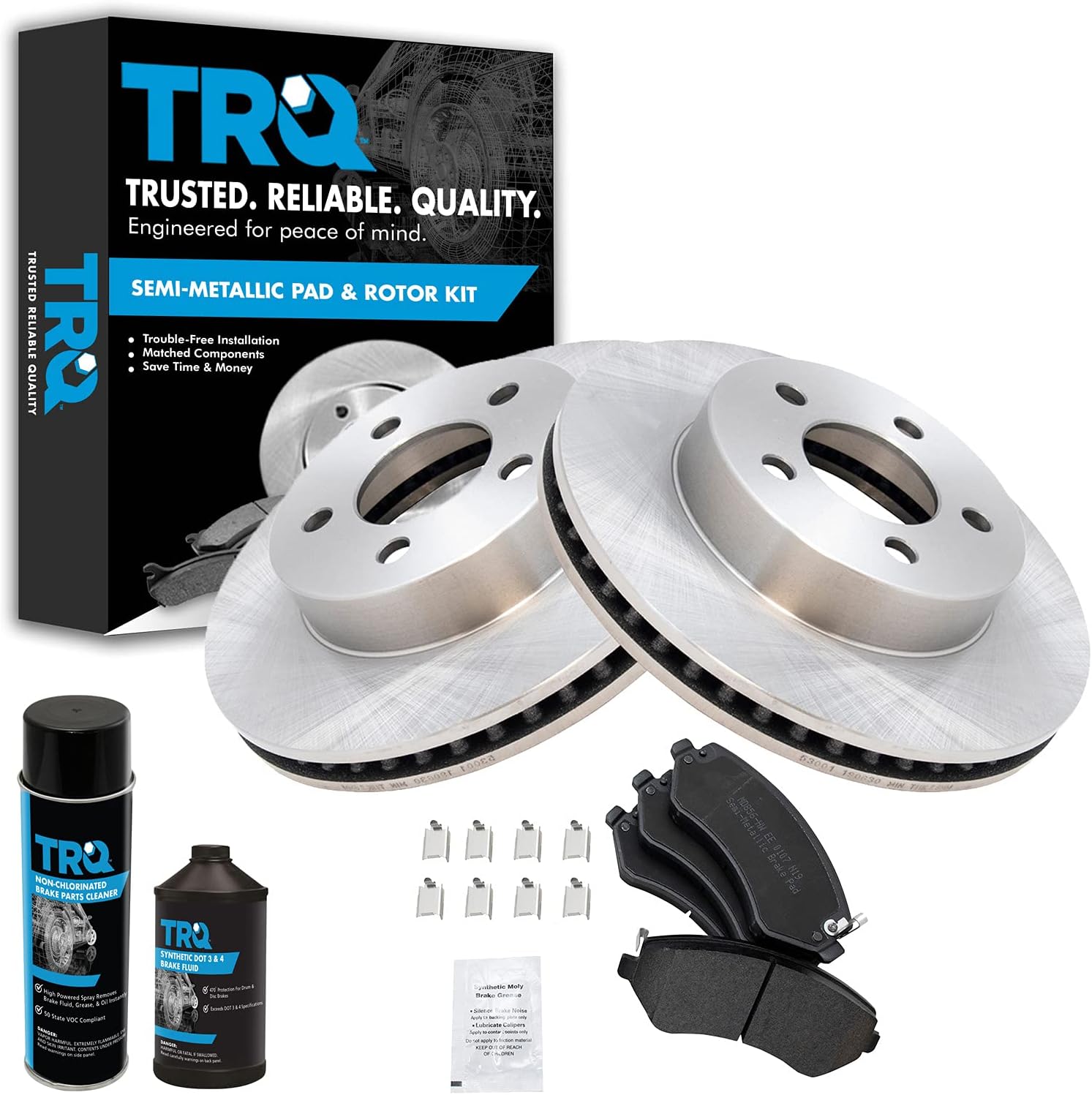 TRQ Front Brake Pad & Rotor Kit for 2002-2007 Jeep Liberty