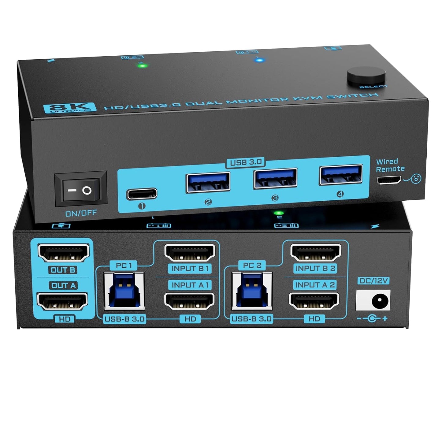 8K Dual Monitor KVM Switch for Seamless Multi-Display Setup