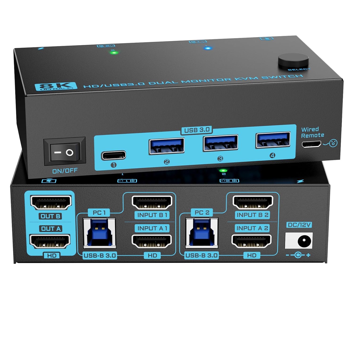 8K Dual Monitor KVM Switch for Seamless Multi-Display Setup