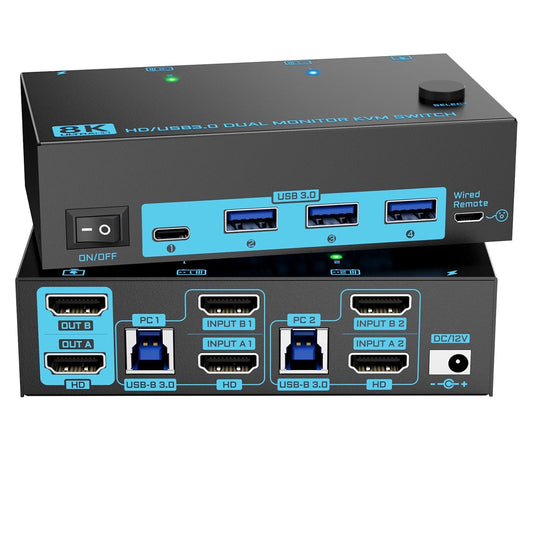 8K Dual Monitor KVM Switch for Seamless Multi-Display Setup