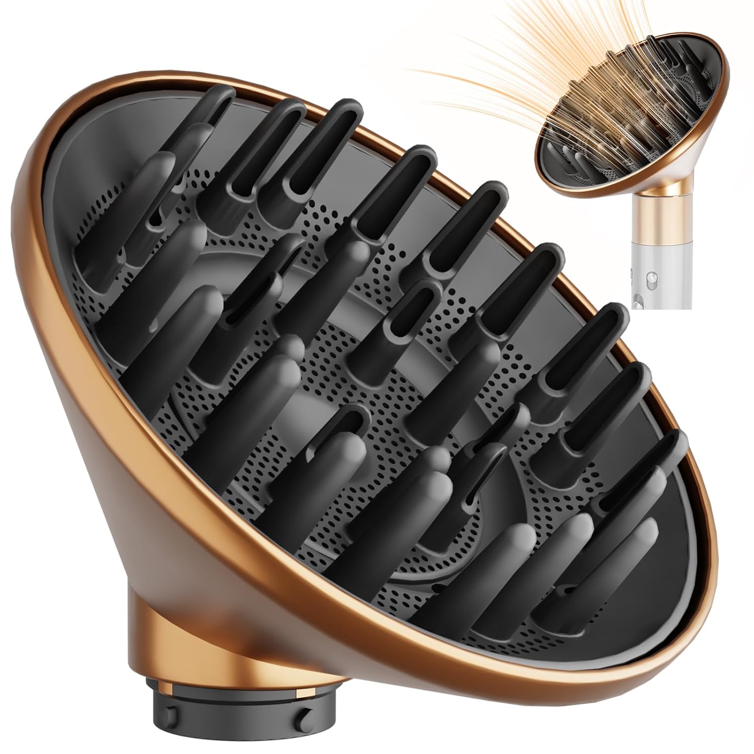 Dyson Airwrap Compatible Gold Diffuser - Faster Dry & Define Curls