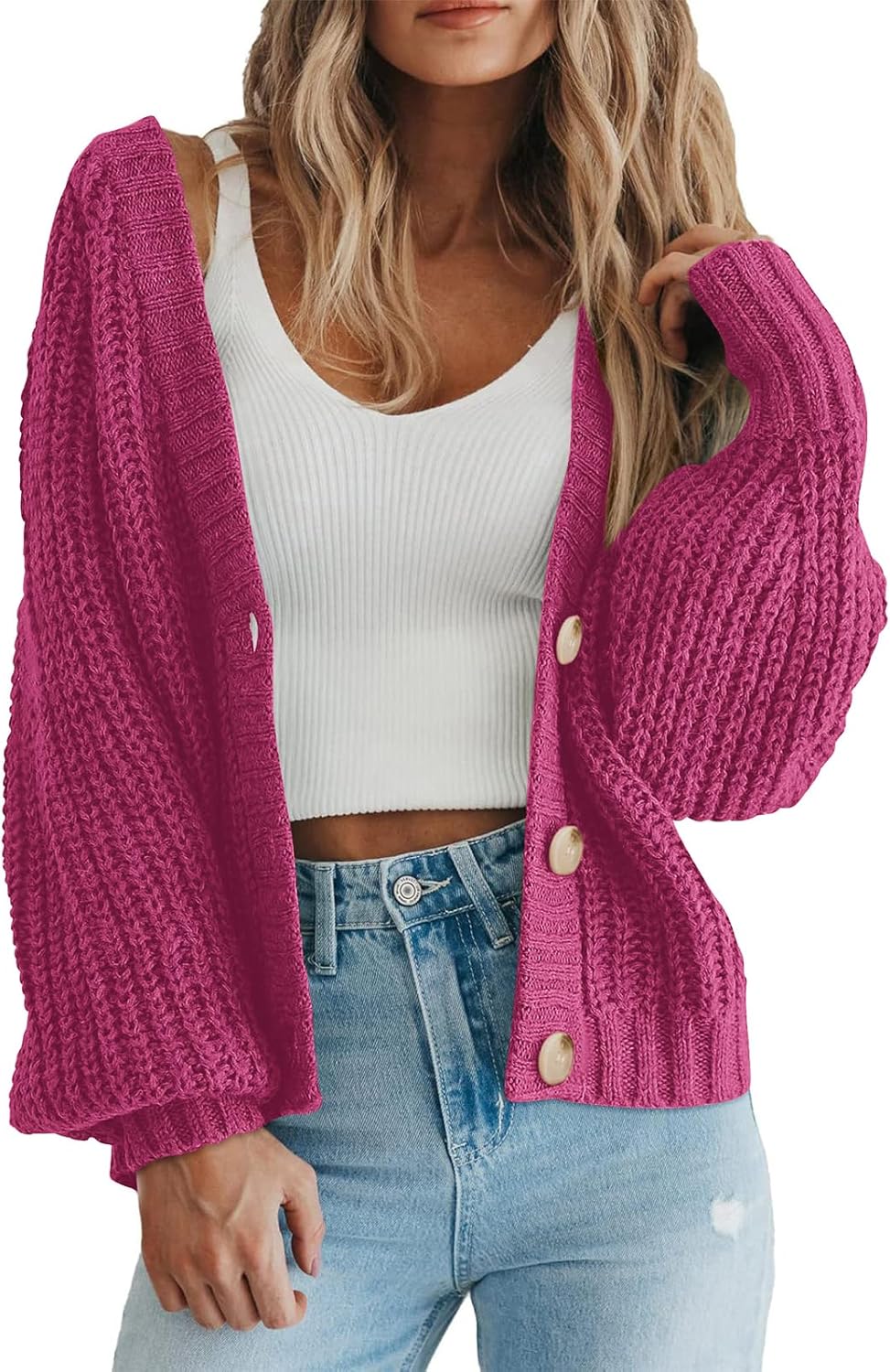 Chunky Knit Open Front Cardigan for Women - Cozy & Stylish