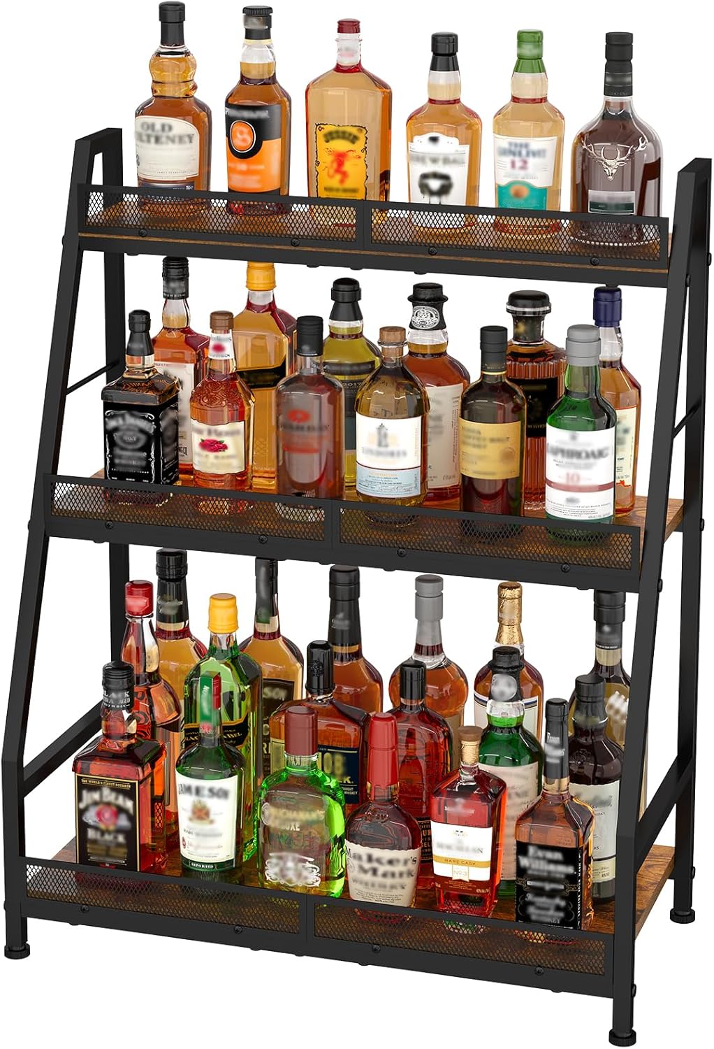 3-Tier Expanded Liquor Stand for Vintage Home Bar Storage