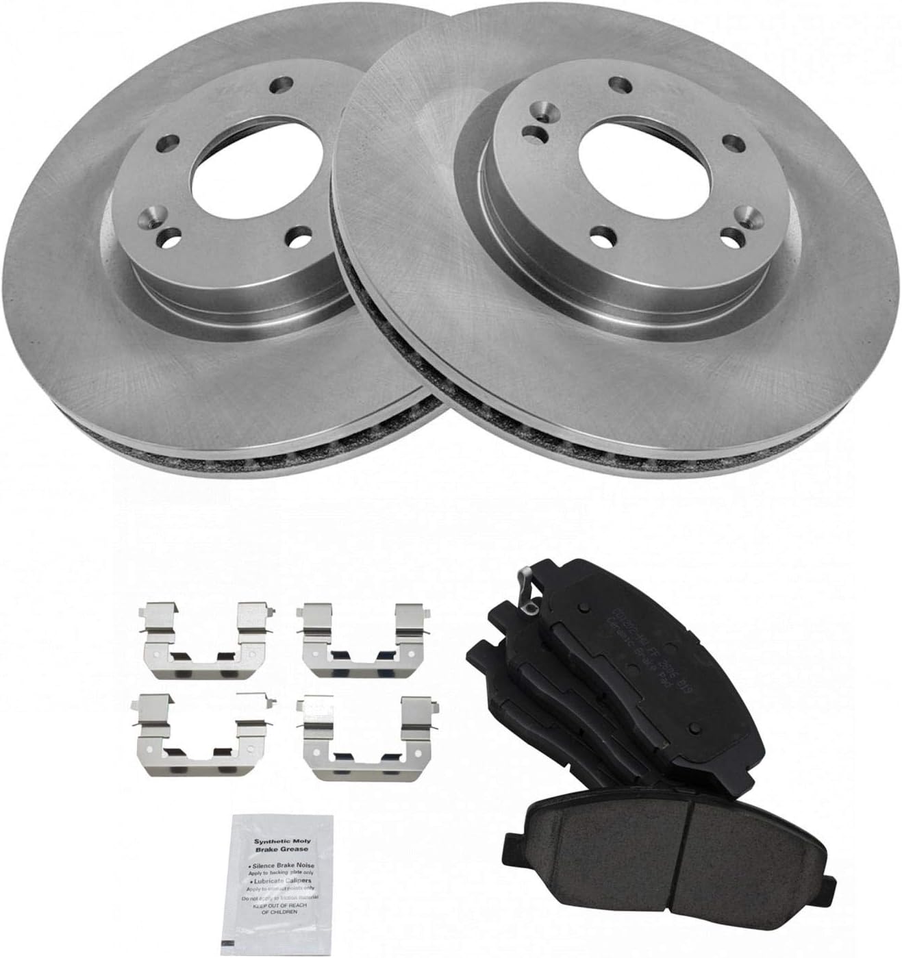 TRQ Front Brake Pad & Rotor Kit for 2007-2009 Hyundai Santa Fe