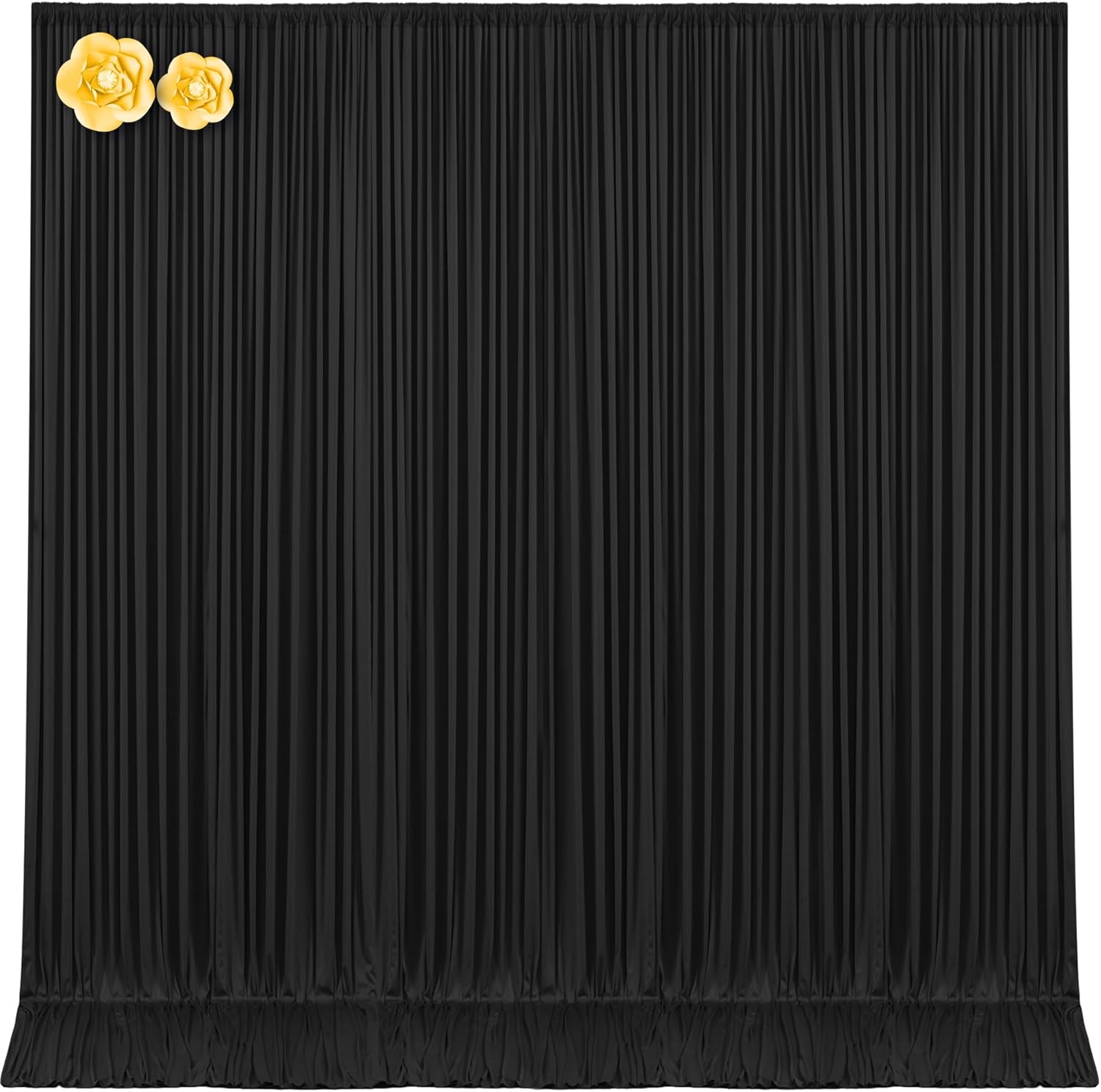10ft x 15ft Black Wrinkle Free Backdrop Curtains for Events