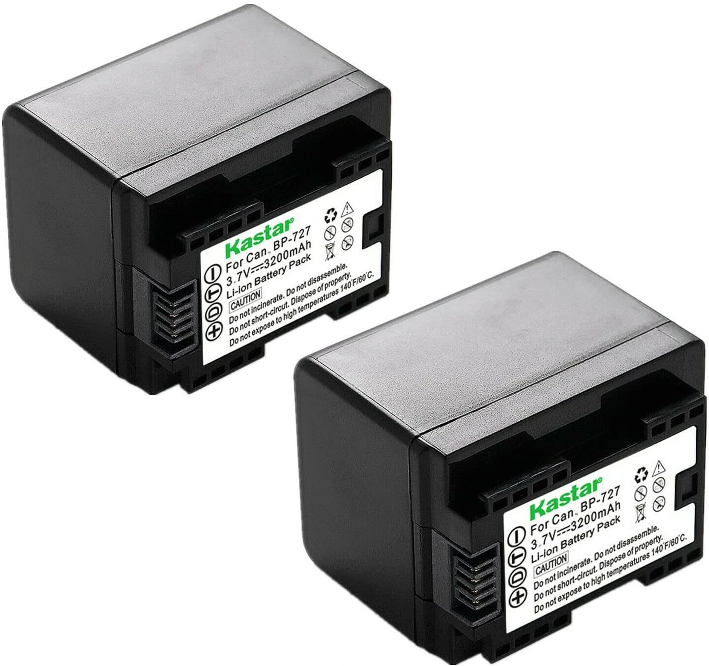 Kastar 2-Pack BP-727 Battery for Canon VIXIA HF Series Cameras