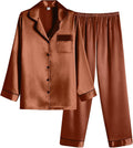 Ekouaer Women Satin Pajamas Set Classic Button Down Long Pjs Set look