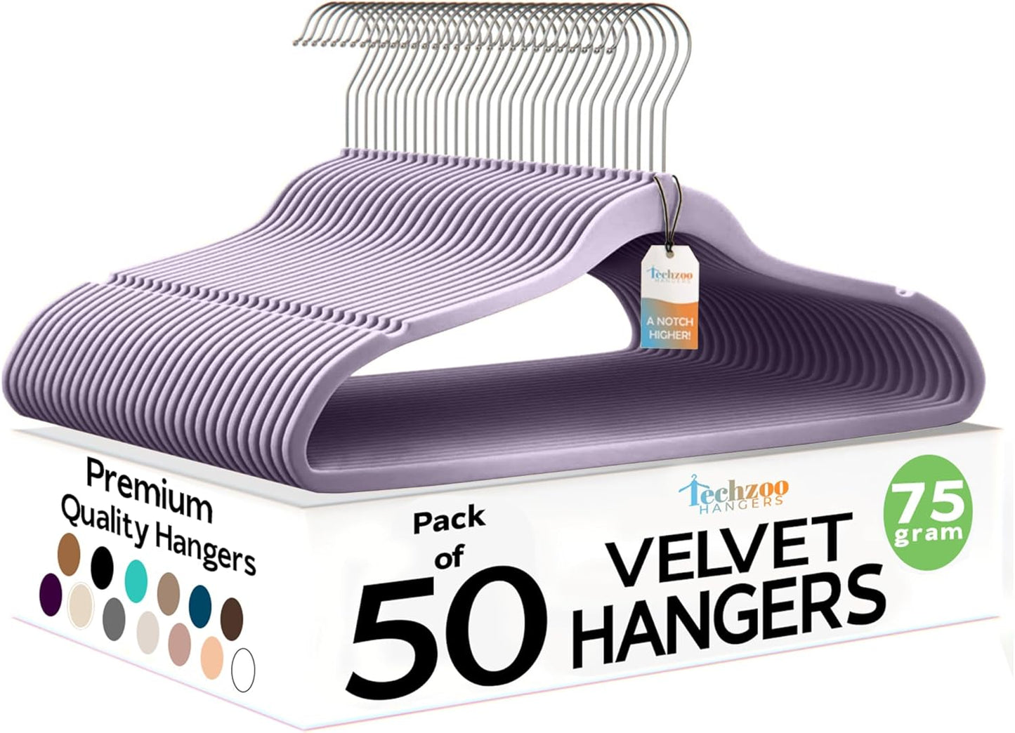 Premium Velvet Hangers 50 Pack Non Slip Space Saving Hangers