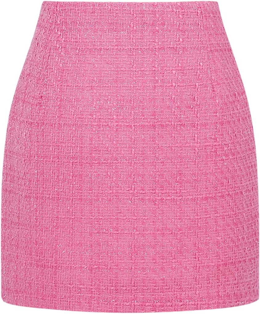 Womens High Waist Plaid Skirt Bodycon Pencil Wool Mini Skirts