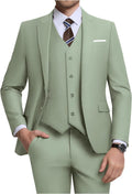 Men's 3 Piece Slim Fit Suit Set - Tailored Look for Weddings Jewelry
