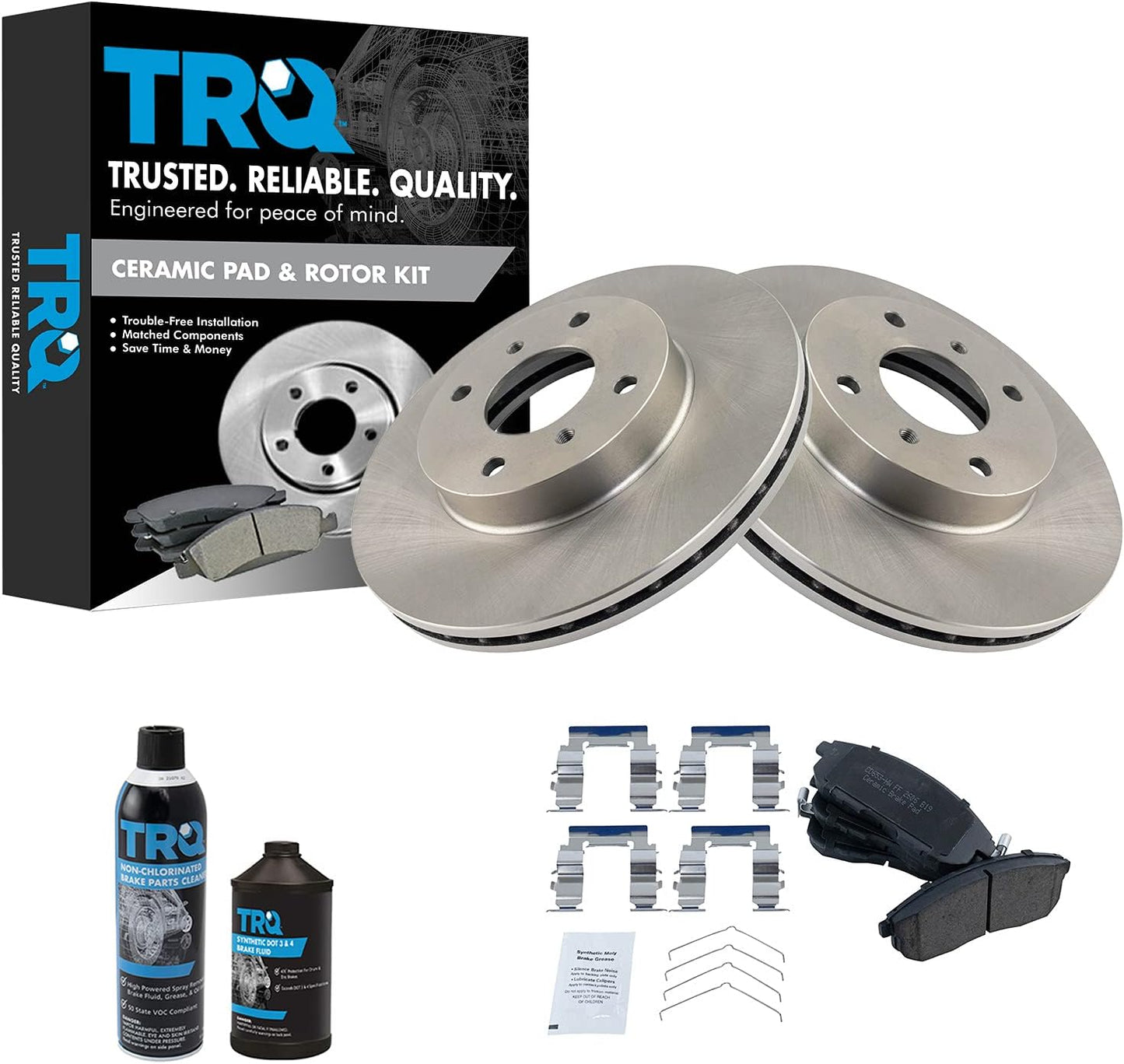 TRQ Front Brake Pad & Rotor Kit for INFINITI G20 & Nissan Altima