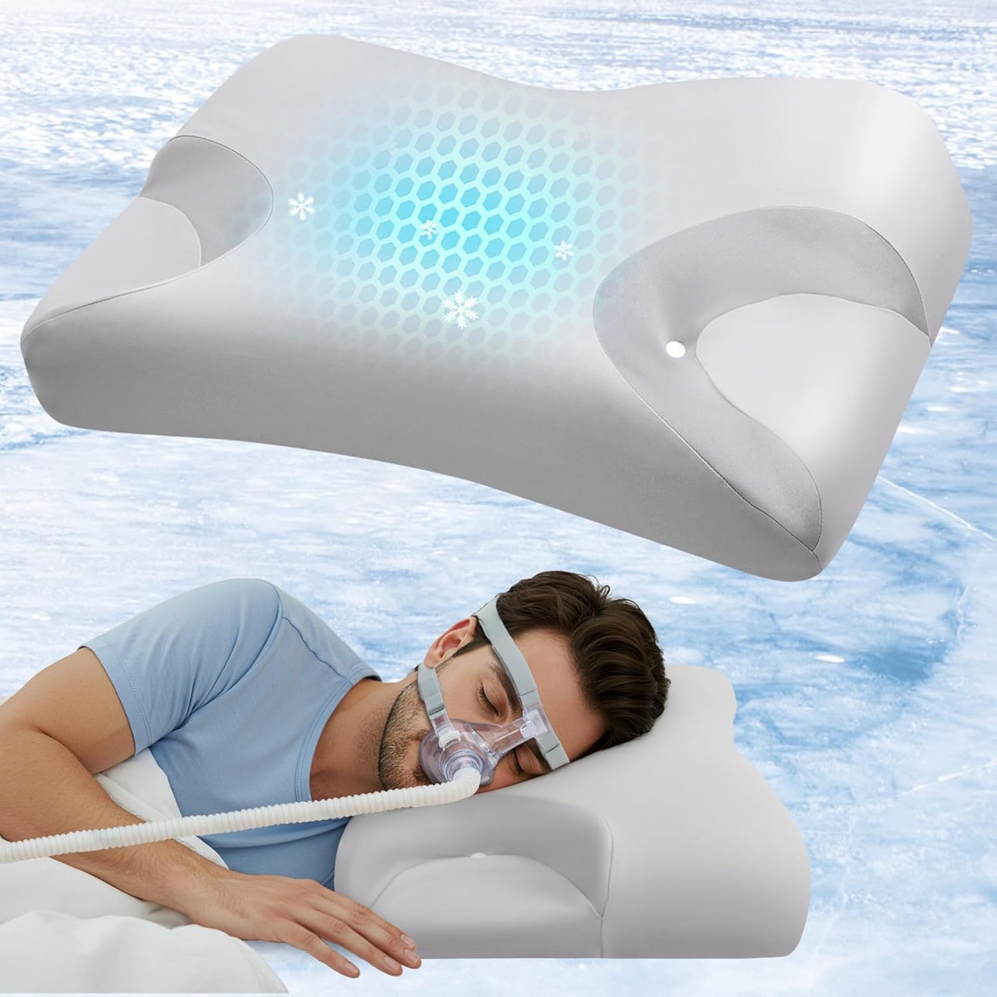 CPAP Pillow for Side Sleeping Relief with Cooling Technology