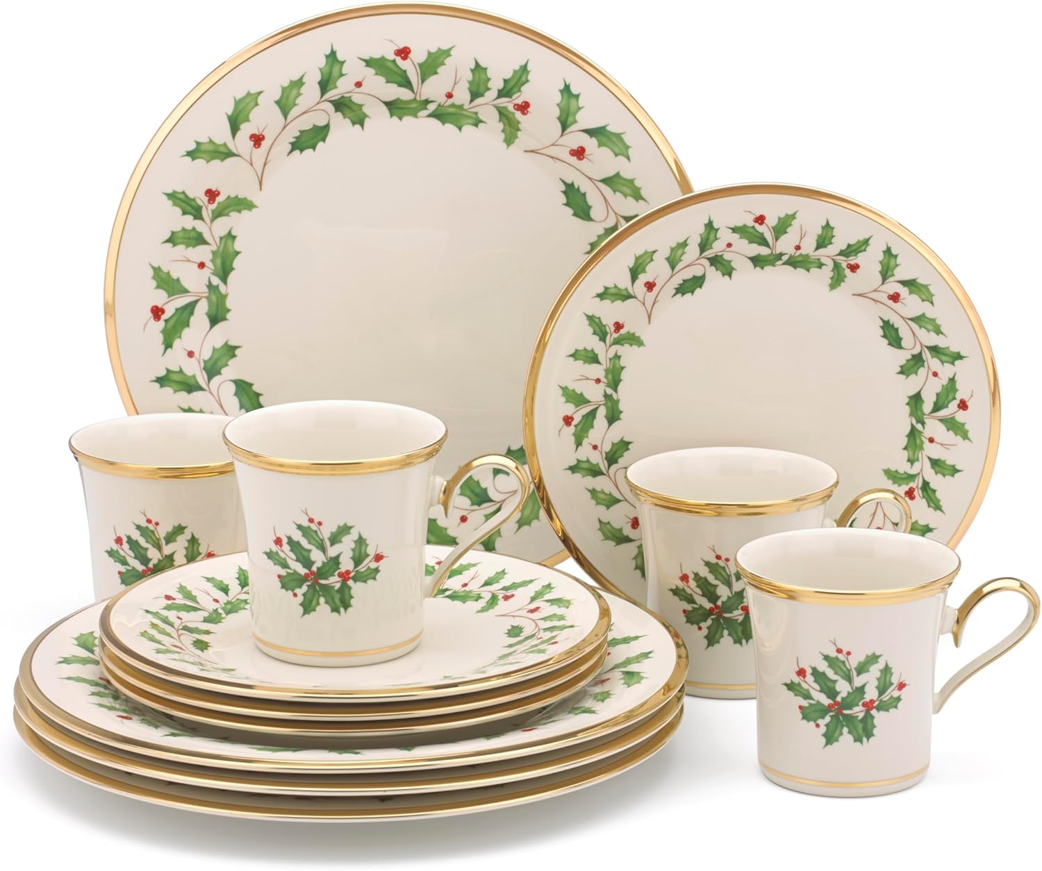 Lenox Holiday 12-Piece Plate & Mug Set for Festive Gatherings