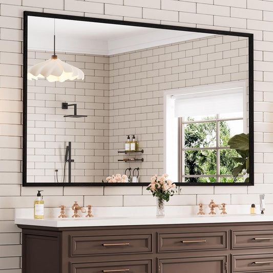 WEER 60X36 Inch Black Bathroom Mirror for Stylish Decor