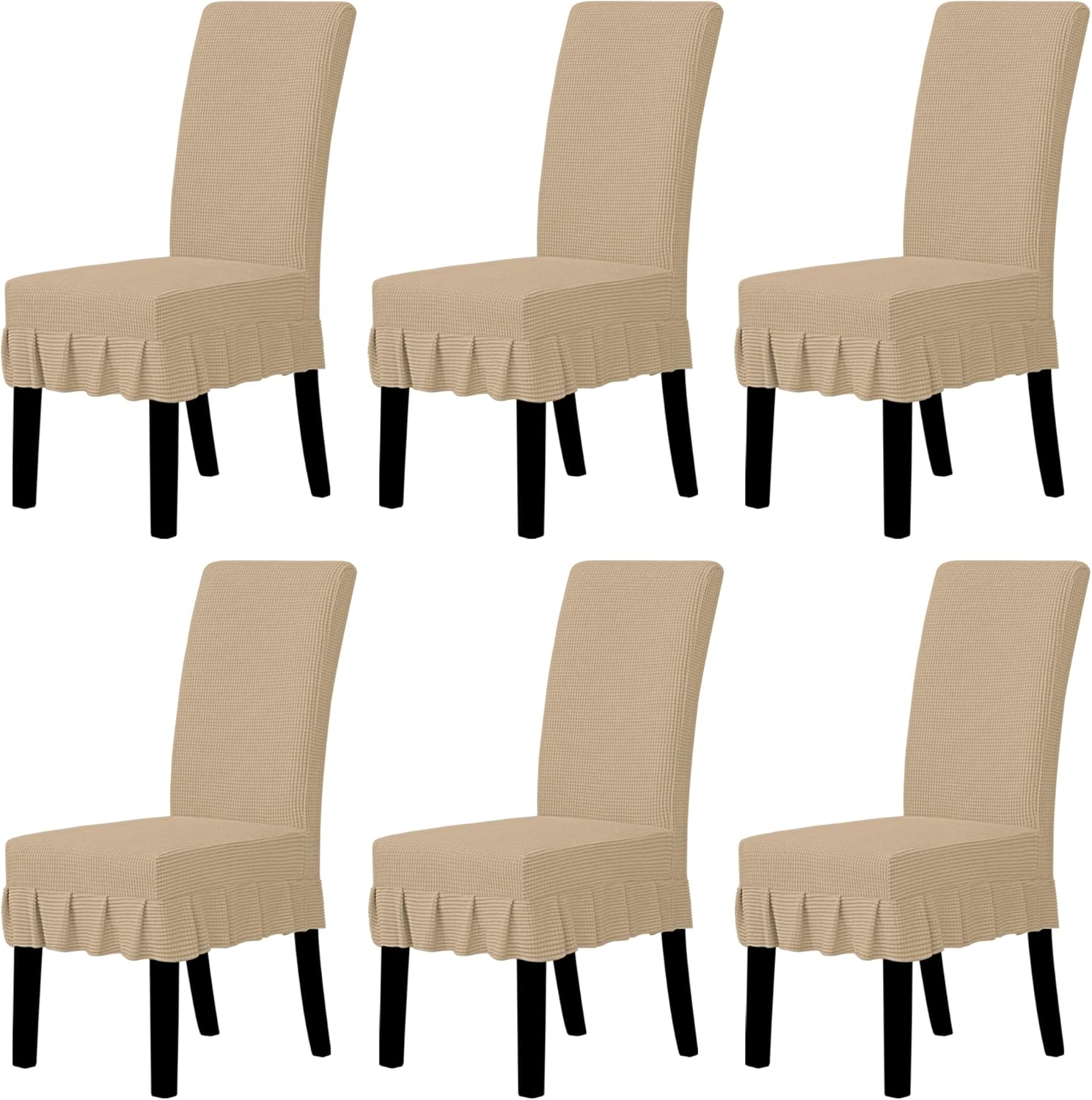 Stretch Dining Chair Covers with Skirt for Home and Events