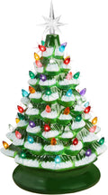 15in Ceramic Christmas Tree with 64 Lights - Hand-Painted Tabletop