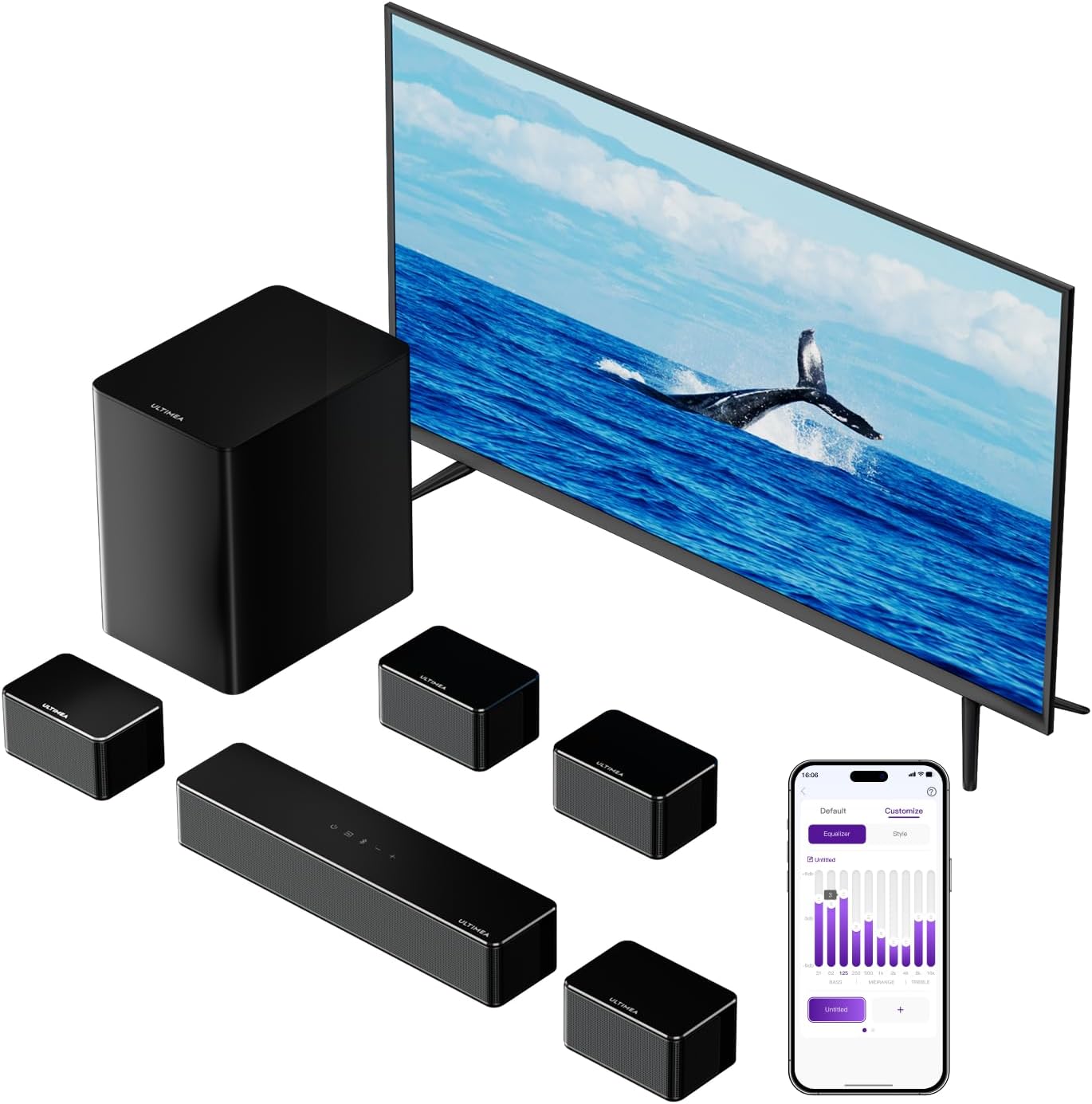 ULTIMEA 7.1ch Sound Bar with Wireless Subwoofer for Home Theater