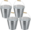 4 Gallon Galvanized Ice Bucket - 13in Party Drink Tub 4 Pack