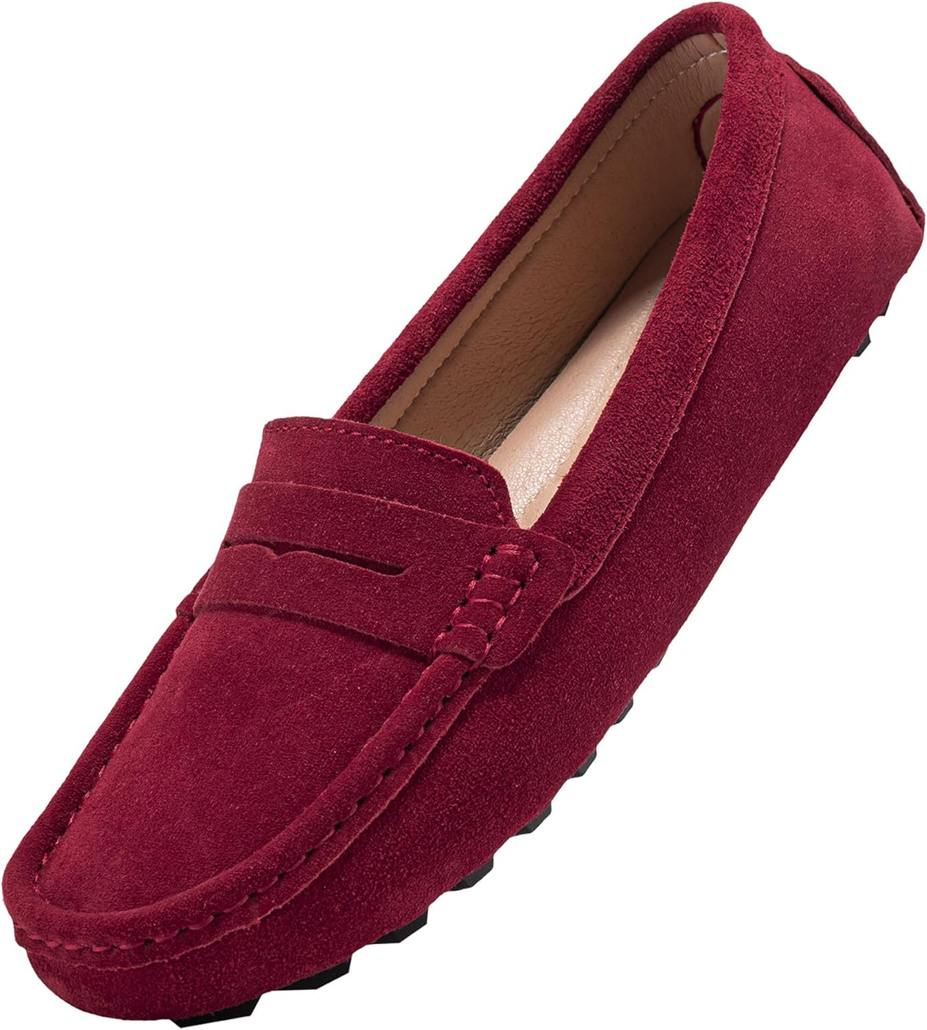 BEAUSEEN Women's Genuine Leather Penny Loafers for Comfort