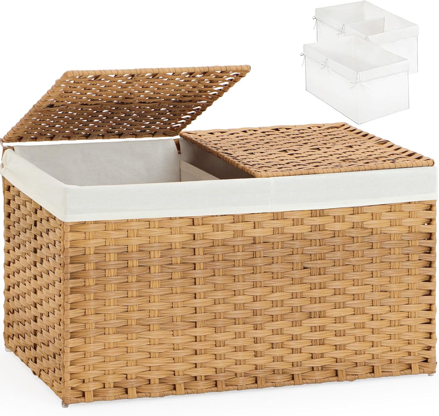 Rattan Woven Storage Basket with Lid for Tidy Living Spaces