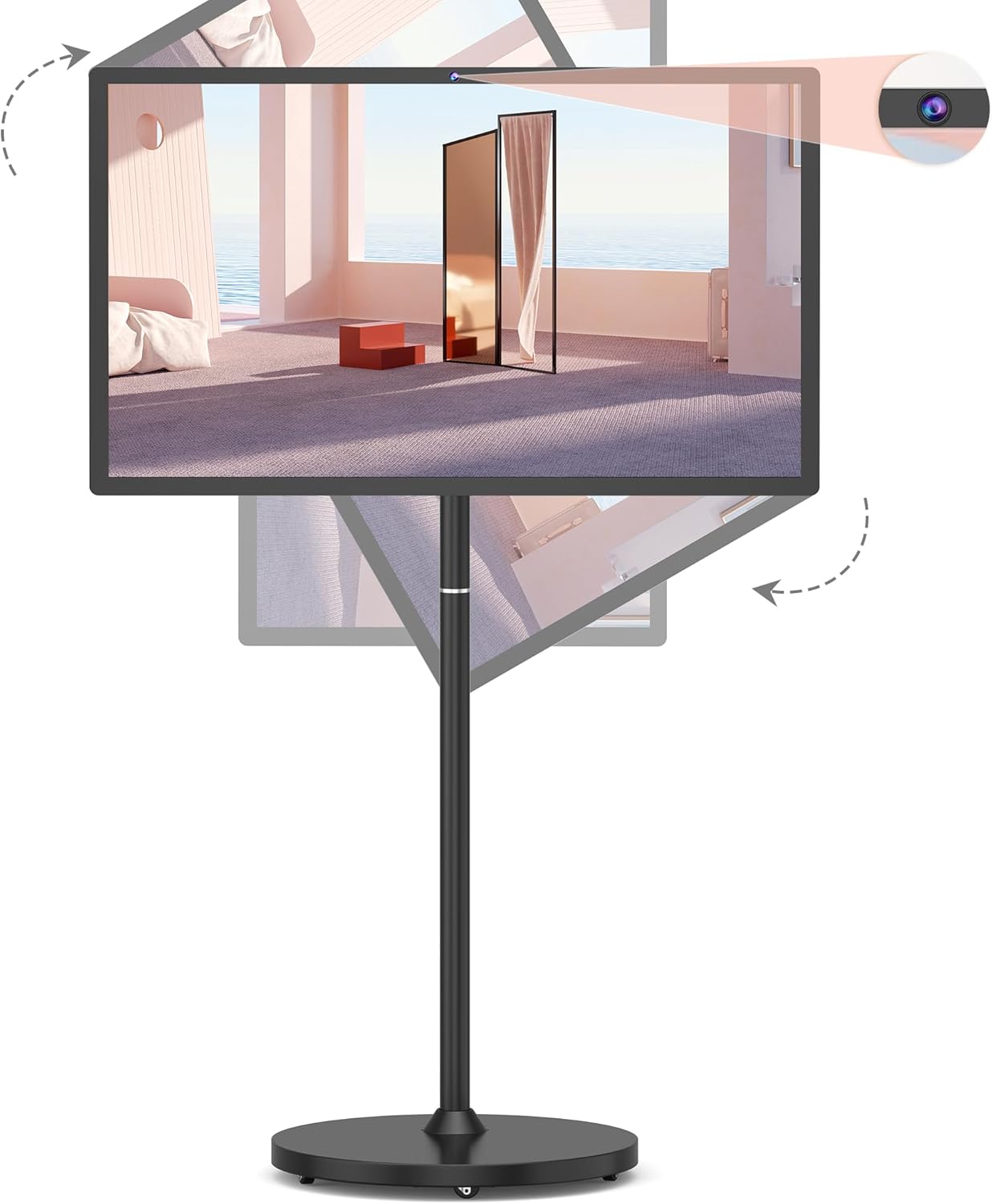 32-Inch Portable Smart TV with Touch Screen and Wheels
